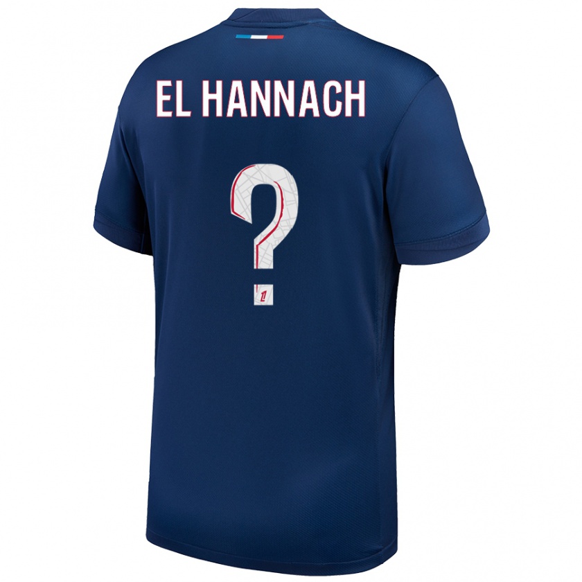 Kandiny Femme Maillot Younes El Hannach #0 Bleu Marine Blanc Tenues Domicile 2024/25 T-Shirt