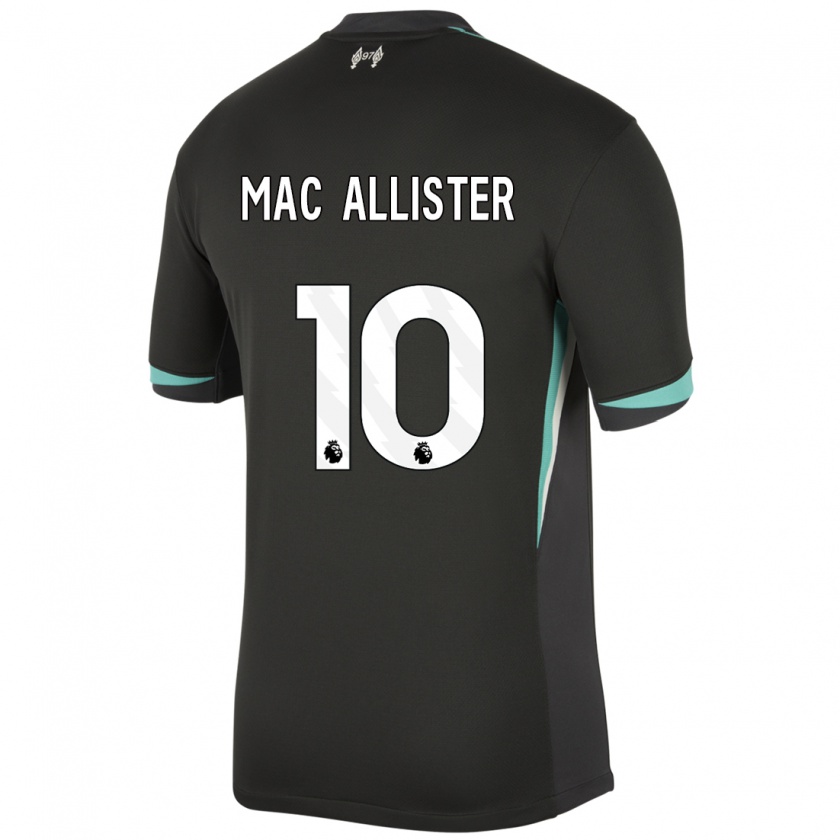 Kandiny Femme Maillot Alexis Mac Allister #10 Noir Anthracite Blanc Tenues Extérieur 2024/25 T-Shirt