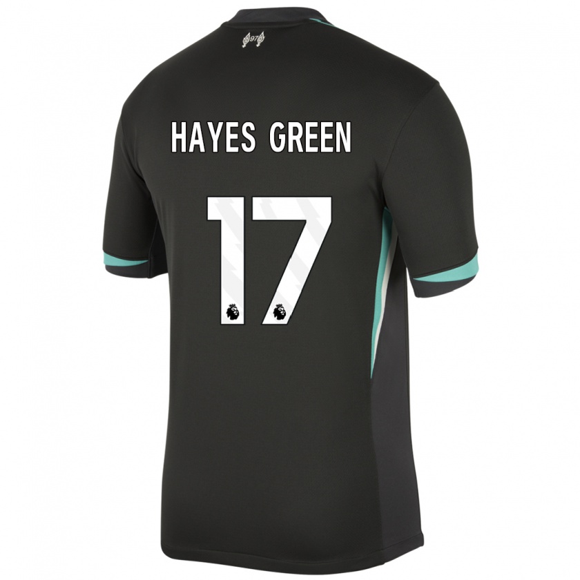 Kandiny Femme Maillot Charlie Hayes-Green #17 Noir Anthracite Blanc Tenues Extérieur 2024/25 T-Shirt