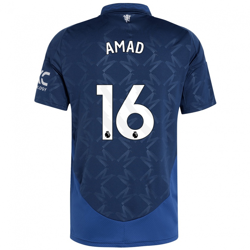 Kandiny Femme Maillot Amad Diallo #16 Indigo Tenues Extérieur 2024/25 T-Shirt