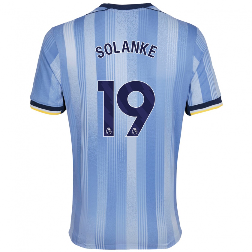 Kandiny Femme Maillot Dominic Solanke #19 Bleu Clair Tenues Extérieur 2024/25 T-Shirt