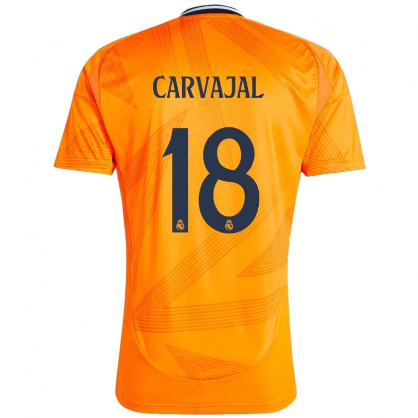 Kandiny Femme Maillot Ángel Carvajal #18 Orange Tenues Extérieur 2024/25 T-Shirt