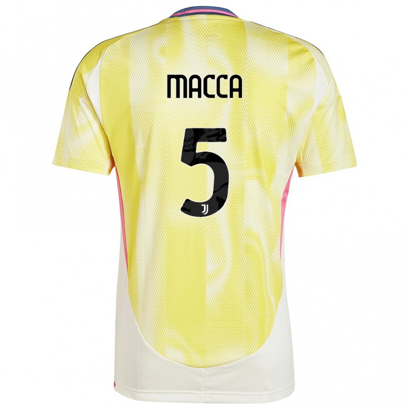 Kandiny Femme Maillot Federico Macca #5 Jaune Solaire Tenues Extérieur 2024/25 T-Shirt