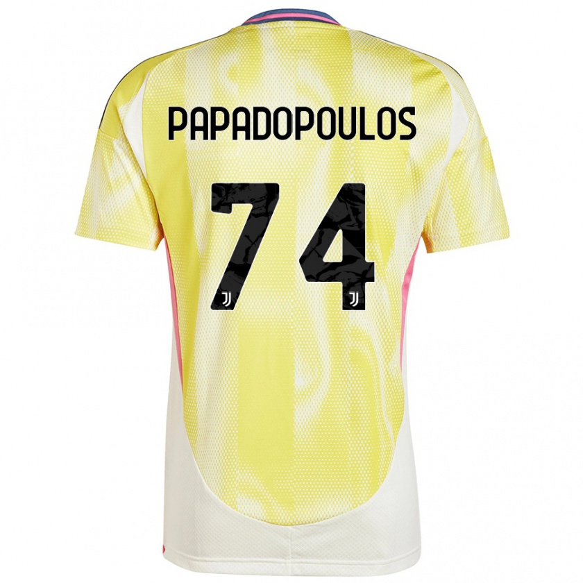 Kandiny Femme Maillot Christos Papadopoulos #74 Jaune Solaire Tenues Extérieur 2024/25 T-Shirt