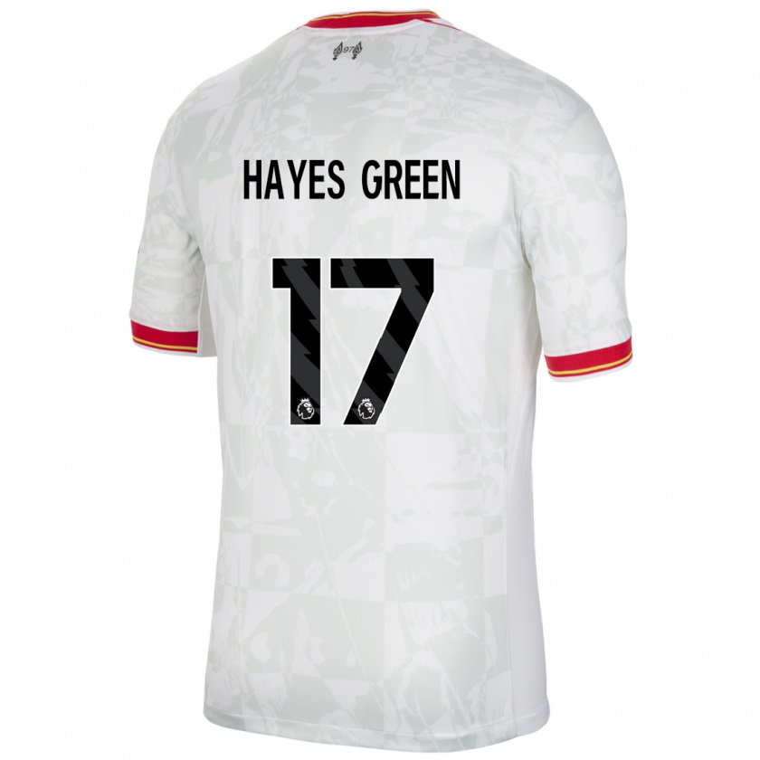 Kandiny Femme Maillot Charlie Hayes-Green #17 Blanc Rouge Noir Troisieme 2024/25 T-Shirt