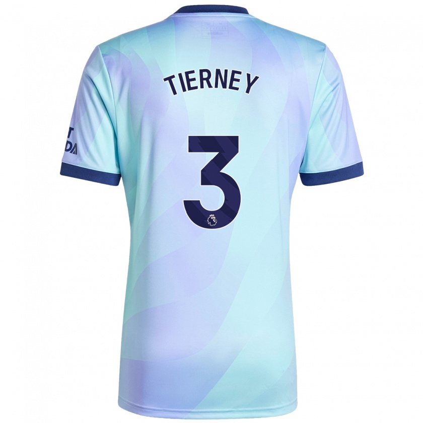 Kandiny Femme Maillot Kieran Tierney #3 Aqua Troisieme 2024/25 T-Shirt