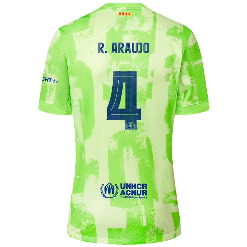 Kandiny Femme Maillot Ronald Araujo #4 Citron Vert Troisieme 2024/25 T-Shirt