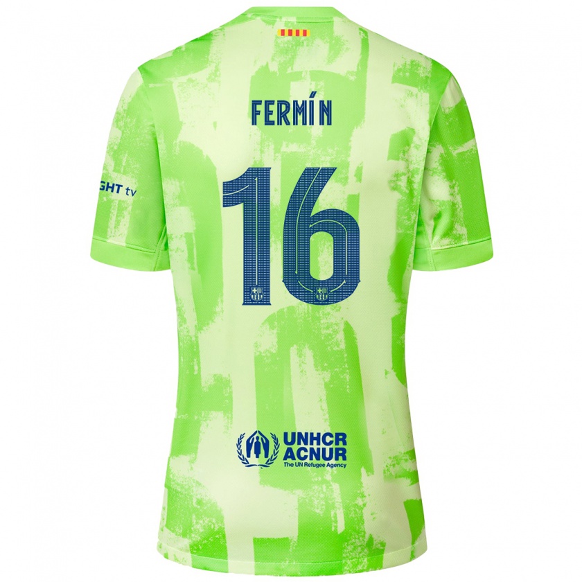 Kandiny Femme Maillot Fermín López #16 Citron Vert Troisieme 2024/25 T-Shirt