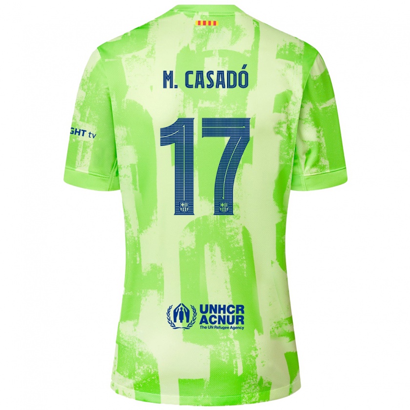 Kandiny Femme Maillot Marc Casadó #17 Citron Vert Troisieme 2024/25 T-Shirt