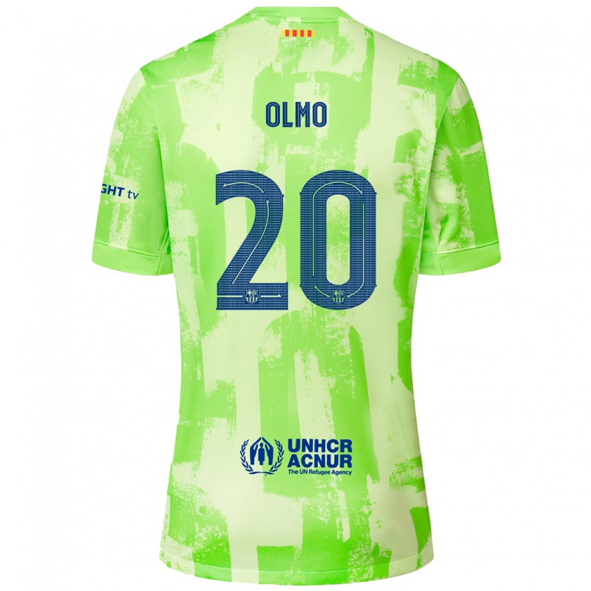 Kandiny Femme Maillot Dani Olmo #20 Citron Vert Troisieme 2024/25 T-Shirt