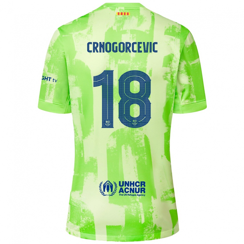 Kandiny Femme Maillot Ana-Maria Crnogorcevic #18 Citron Vert Troisieme 2024/25 T-Shirt