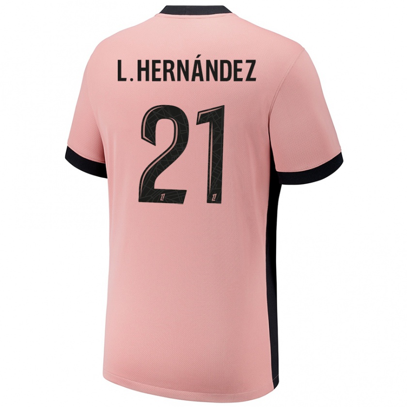 Kandiny Femme Maillot Lucas Hernández #21 Rouille Rose Troisieme 2024/25 T-Shirt