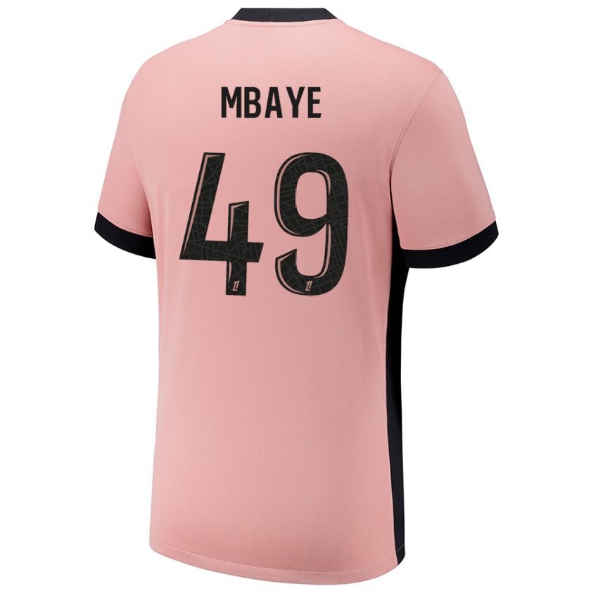 Kandiny Femme Maillot Ibrahim Mbaye #49 Rouille Rose Troisieme 2024/25 T-Shirt