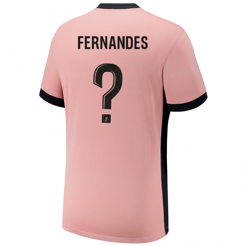 Kandiny Femme Maillot Rafaël Fernandes #0 Rouille Rose Troisieme 2024/25 T-Shirt