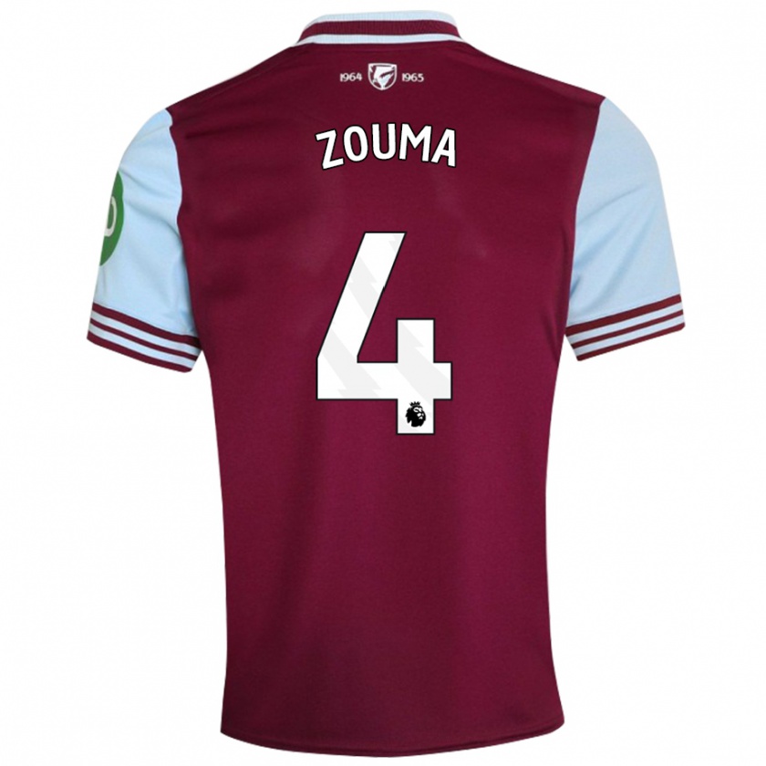 Kandiny Enfant Maillot Kurt Zouma #4 Rouge Foncé Tenues Domicile 2024/25 T-Shirt