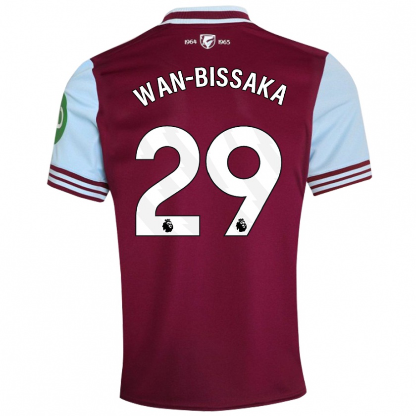 Kandiny Enfant Maillot Aaron Wan-Bissaka #29 Rouge Foncé Tenues Domicile 2024/25 T-Shirt