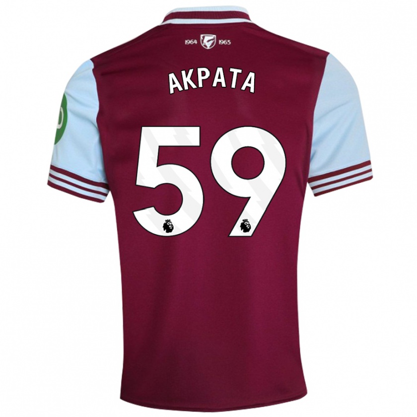 Kandiny Enfant Maillot Tyron Akpata #59 Rouge Foncé Tenues Domicile 2024/25 T-Shirt