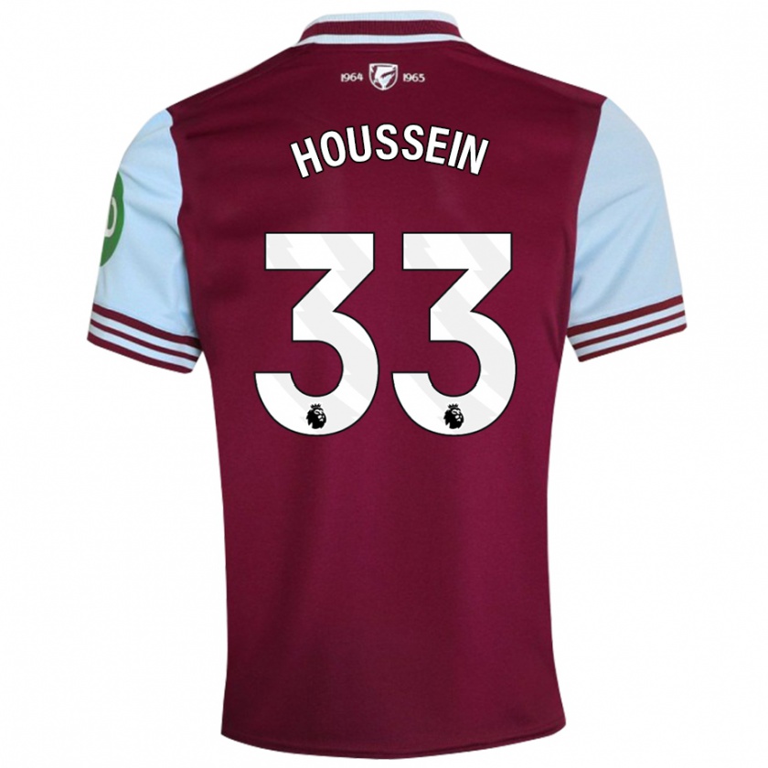 Kandiny Enfant Maillot Halle Houssein #33 Rouge Foncé Tenues Domicile 2024/25 T-Shirt