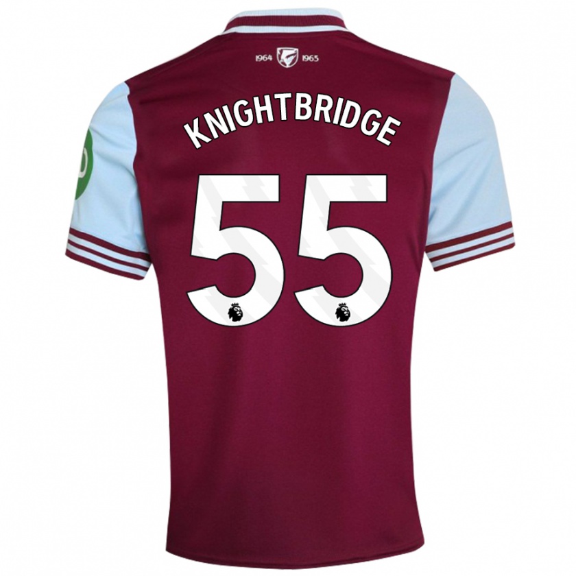 Kandiny Enfant Maillot Jacob Knightbridge #55 Rouge Foncé Tenues Domicile 2024/25 T-Shirt