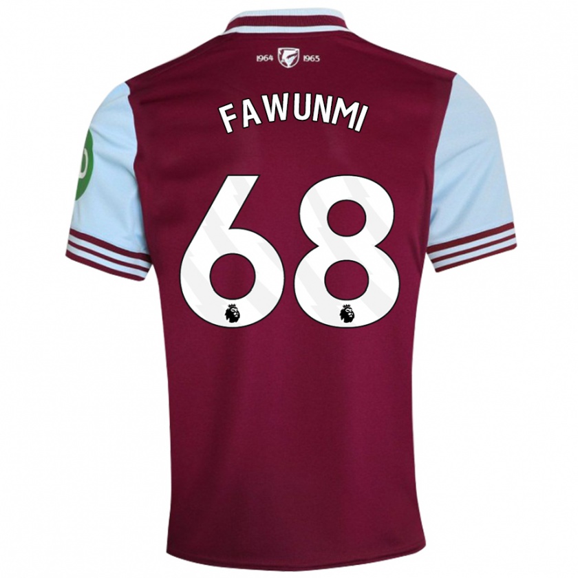 Kandiny Enfant Maillot Favour Fawunmi #68 Rouge Foncé Tenues Domicile 2024/25 T-Shirt