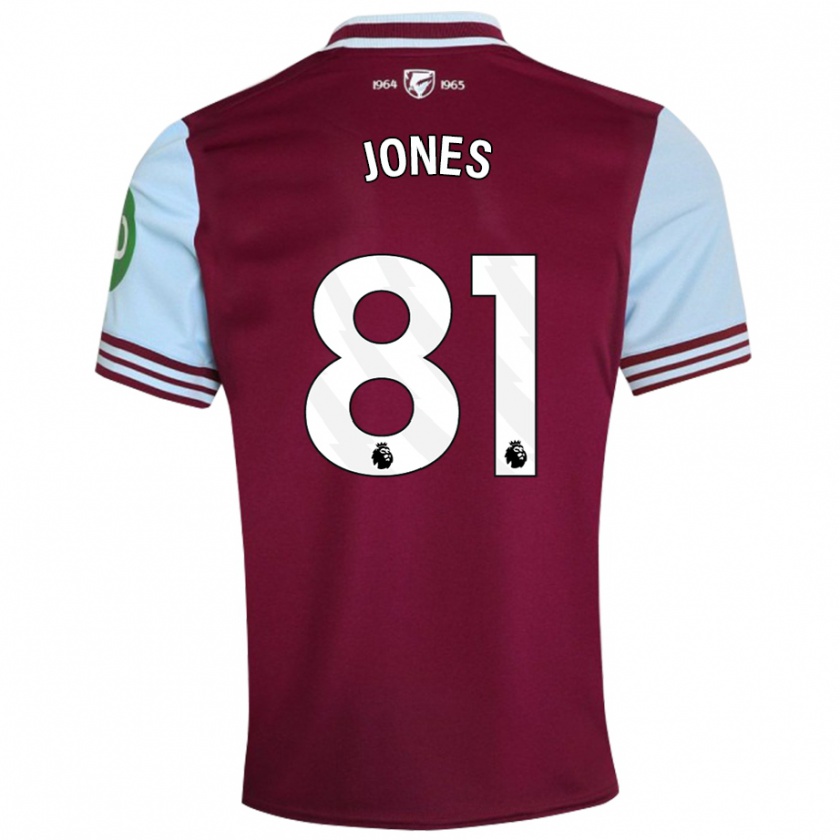 Kandiny Enfant Maillot Liam Jones #81 Rouge Foncé Tenues Domicile 2024/25 T-Shirt