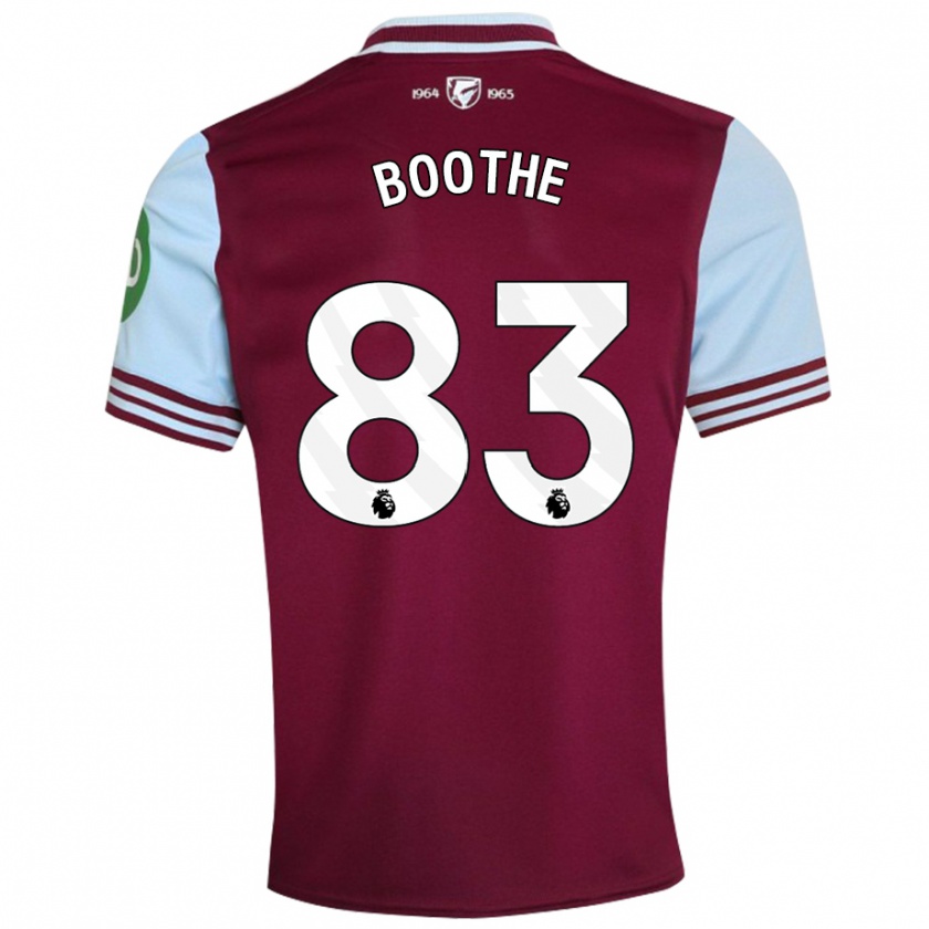 Kandiny Enfant Maillot Sebastian Boothe #83 Rouge Foncé Tenues Domicile 2024/25 T-Shirt