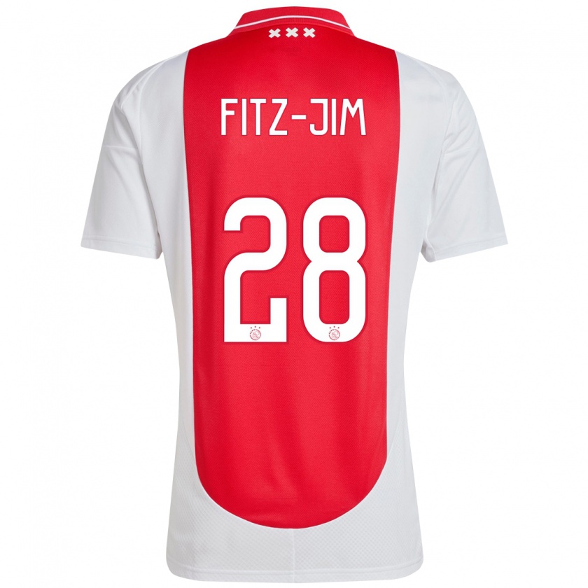 Kandiny Enfant Maillot Kian Fitz-Jim #28 Rouge Blanc Tenues Domicile 2024/25 T-Shirt