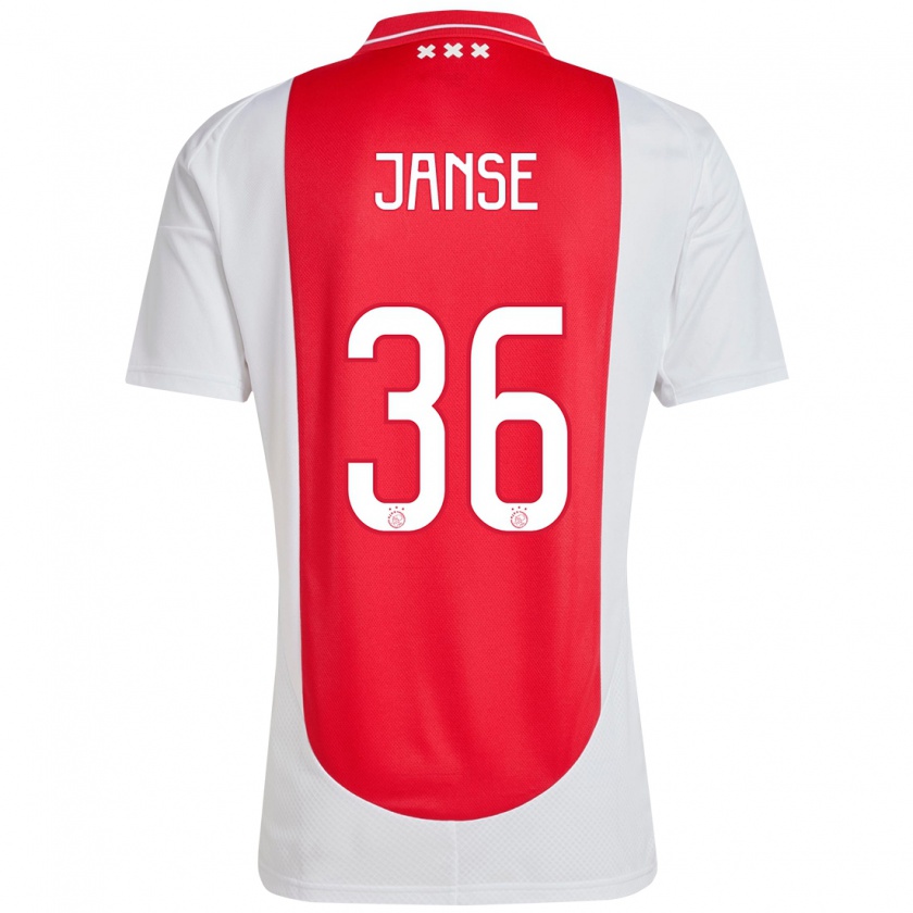 Kandiny Enfant Maillot Dies Janse #36 Rouge Blanc Tenues Domicile 2024/25 T-Shirt