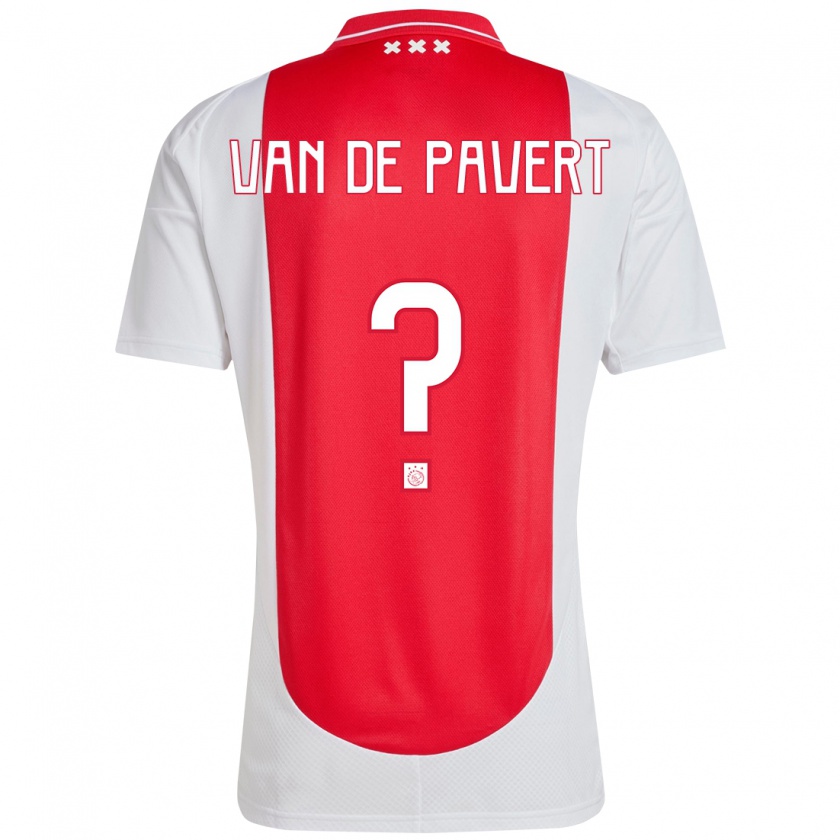 Kandiny Enfant Maillot Ryan Van De Pavert #0 Rouge Blanc Tenues Domicile 2024/25 T-Shirt