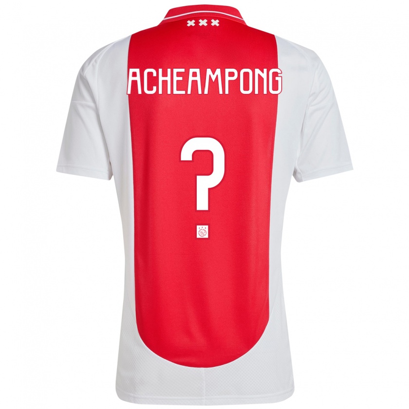 Kandiny Enfant Maillot Levi Acheampong #0 Rouge Blanc Tenues Domicile 2024/25 T-Shirt