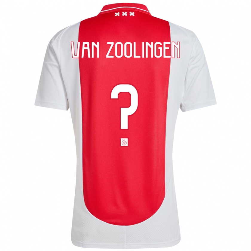 Kandiny Enfant Maillot Glenn Van Zoolingen #0 Rouge Blanc Tenues Domicile 2024/25 T-Shirt