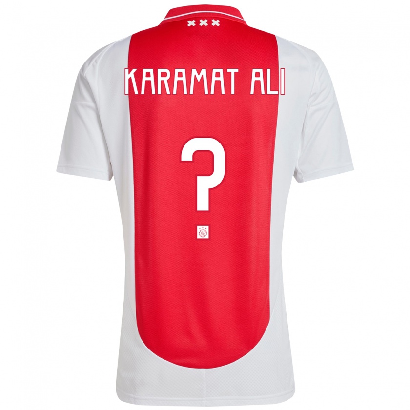 Kandiny Enfant Maillot Yaïr Karamat Ali #0 Rouge Blanc Tenues Domicile 2024/25 T-Shirt