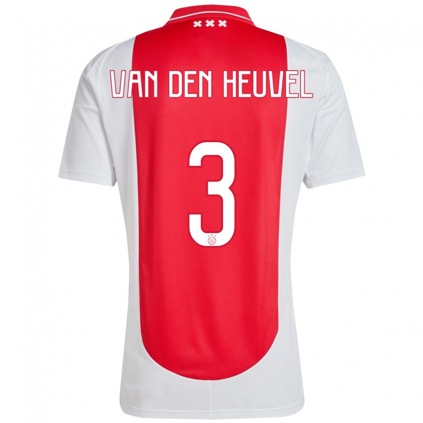 Kandiny Enfant Maillot Nino Van Den Heuvel #3 Rouge Blanc Tenues Domicile 2024/25 T-Shirt