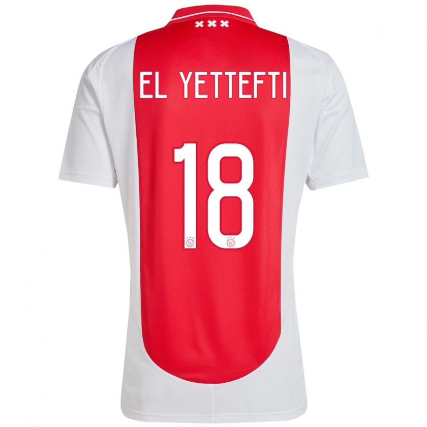 Kandiny Enfant Maillot Adil Amghar El Yettefti #18 Rouge Blanc Tenues Domicile 2024/25 T-Shirt