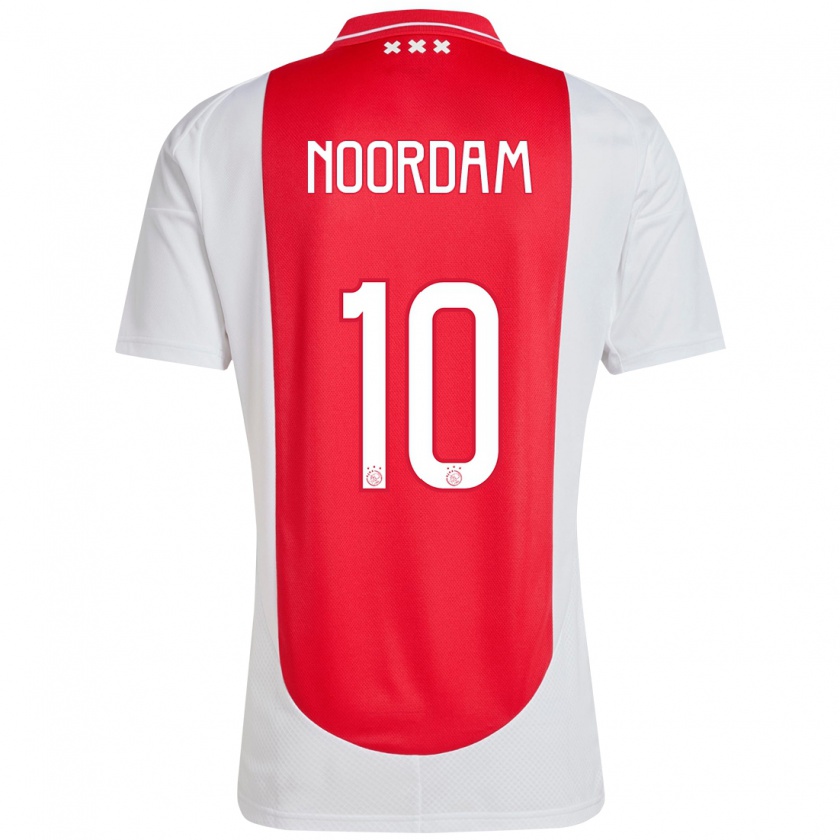 Kandiny Enfant Maillot Nadine Noordam #10 Rouge Blanc Tenues Domicile 2024/25 T-Shirt