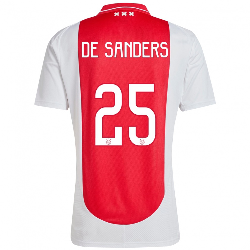 Kandiny Enfant Maillot Kay-Lee De Sanders #25 Rouge Blanc Tenues Domicile 2024/25 T-Shirt