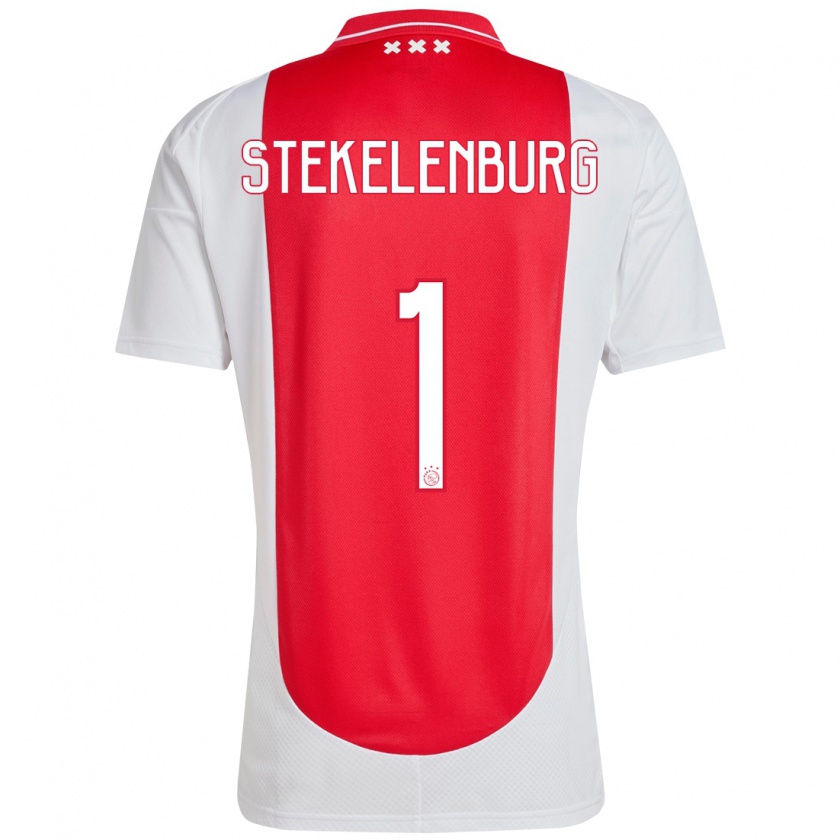 Kandiny Enfant Maillot Maarten Stekelenburg #1 Rouge Blanc Tenues Domicile 2024/25 T-Shirt