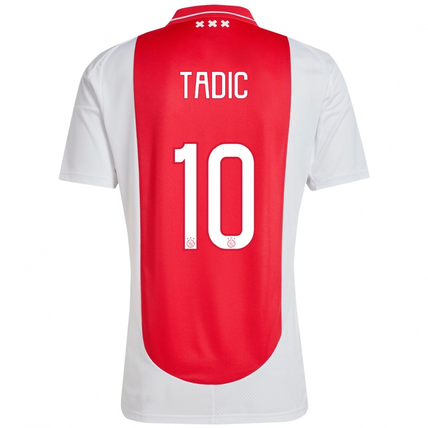 Kandiny Enfant Maillot Dusan Tadic #10 Rouge Blanc Tenues Domicile 2024/25 T-Shirt