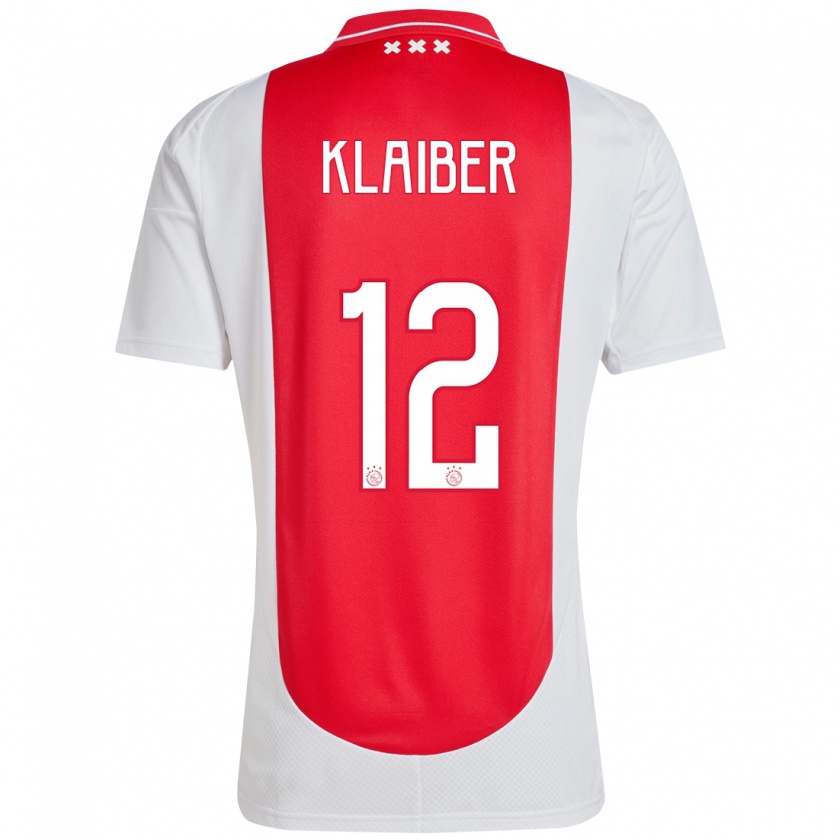 Kandiny Enfant Maillot Sean Klaiber #12 Rouge Blanc Tenues Domicile 2024/25 T-Shirt