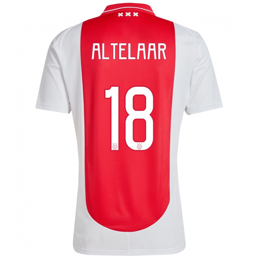 Kandiny Enfant Maillot Jamie Altelaar #18 Rouge Blanc Tenues Domicile 2024/25 T-Shirt