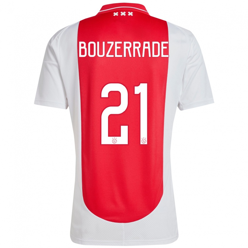 Kandiny Enfant Maillot Zaina Bouzerrade #21 Rouge Blanc Tenues Domicile 2024/25 T-Shirt