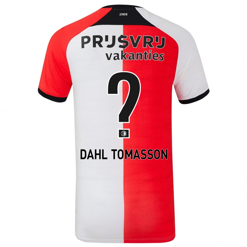 Kandiny Enfant Maillot Luca Dahl Tomasson #0 Rouge Blanc Tenues Domicile 2024/25 T-Shirt