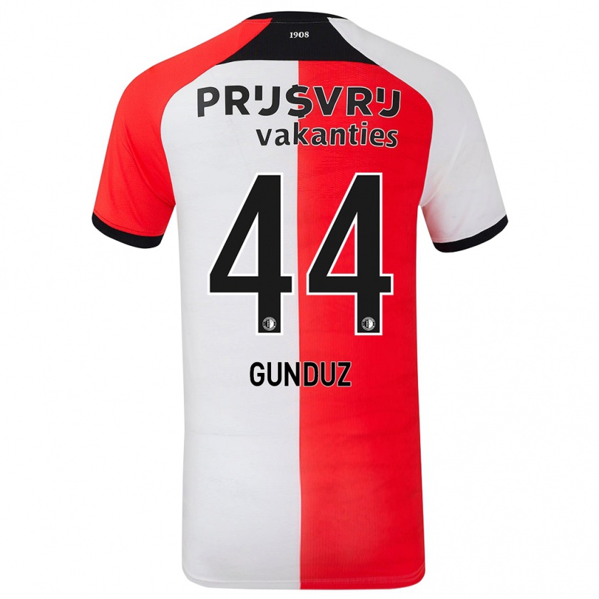 Kandiny Enfant Maillot Omer Gunduz #44 Rouge Blanc Tenues Domicile 2024/25 T-Shirt