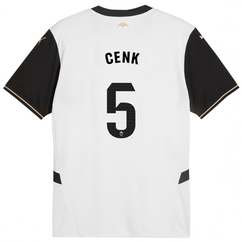 Kandiny Enfant Maillot Cenk Özkacar #5 Blanc Noir Tenues Domicile 2024/25 T-Shirt