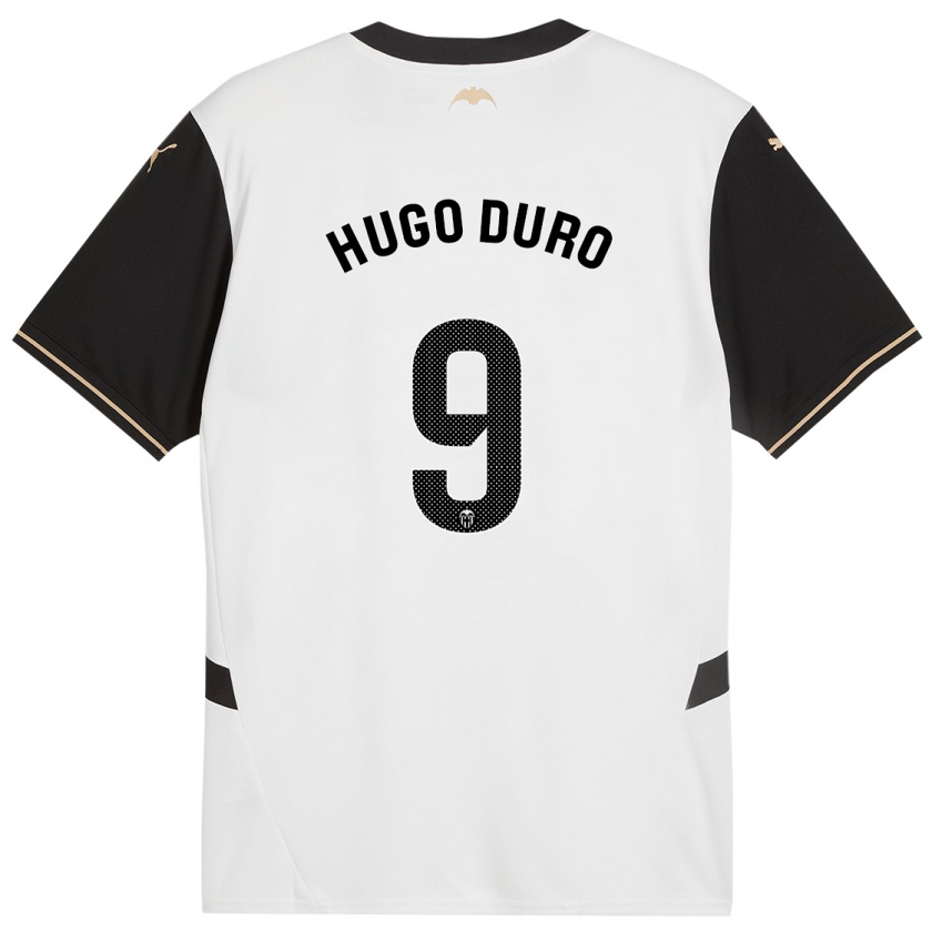 Kandiny Enfant Maillot Hugo Duro #9 Blanc Noir Tenues Domicile 2024/25 T-Shirt