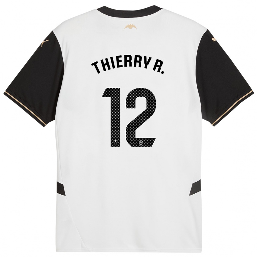 Kandiny Enfant Maillot Thierry Correia #12 Blanc Noir Tenues Domicile 2024/25 T-Shirt