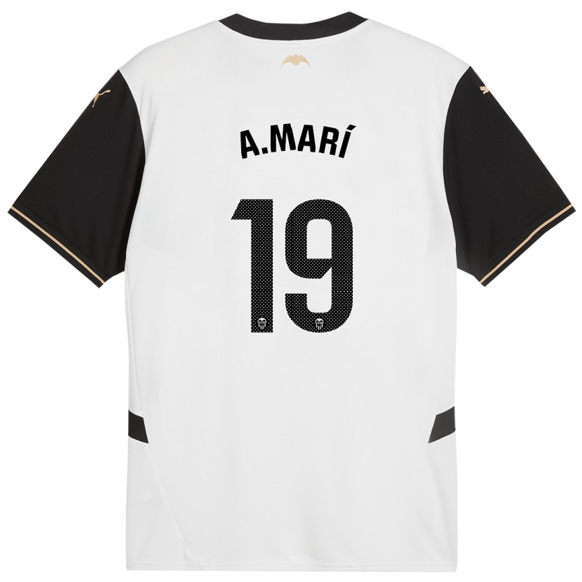 Kandiny Enfant Maillot Alberto Marí #19 Blanc Noir Tenues Domicile 2024/25 T-Shirt