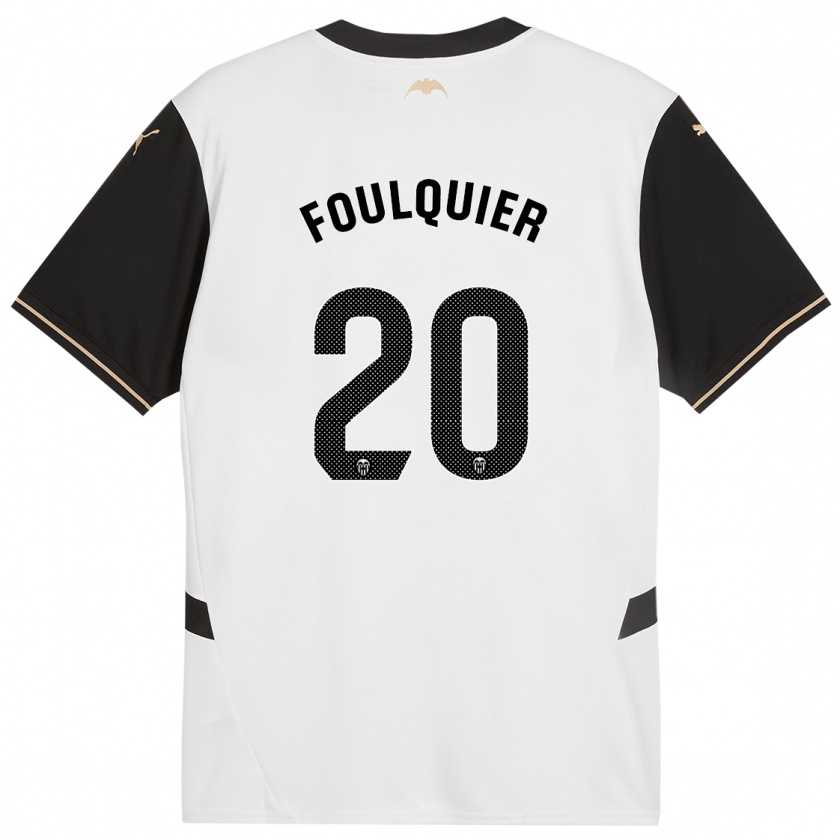 Kandiny Enfant Maillot Dimitri Foulquier #20 Blanc Noir Tenues Domicile 2024/25 T-Shirt