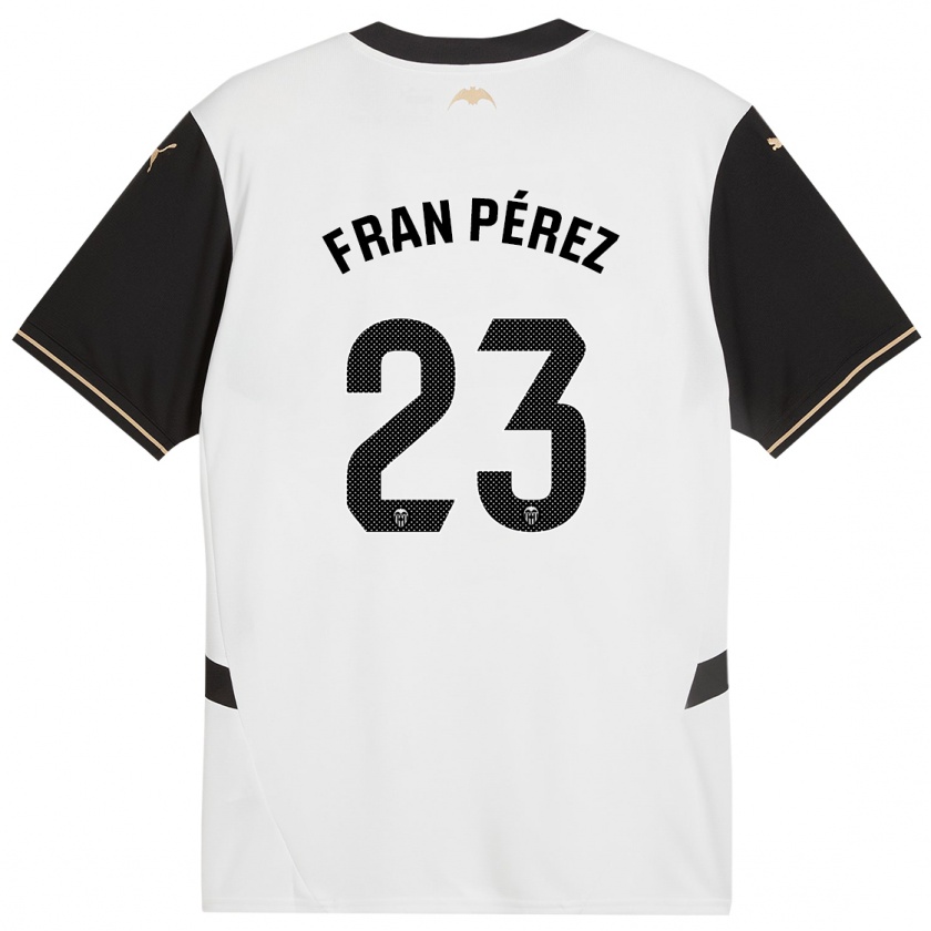 Kandiny Enfant Maillot Fran Pérez #23 Blanc Noir Tenues Domicile 2024/25 T-Shirt