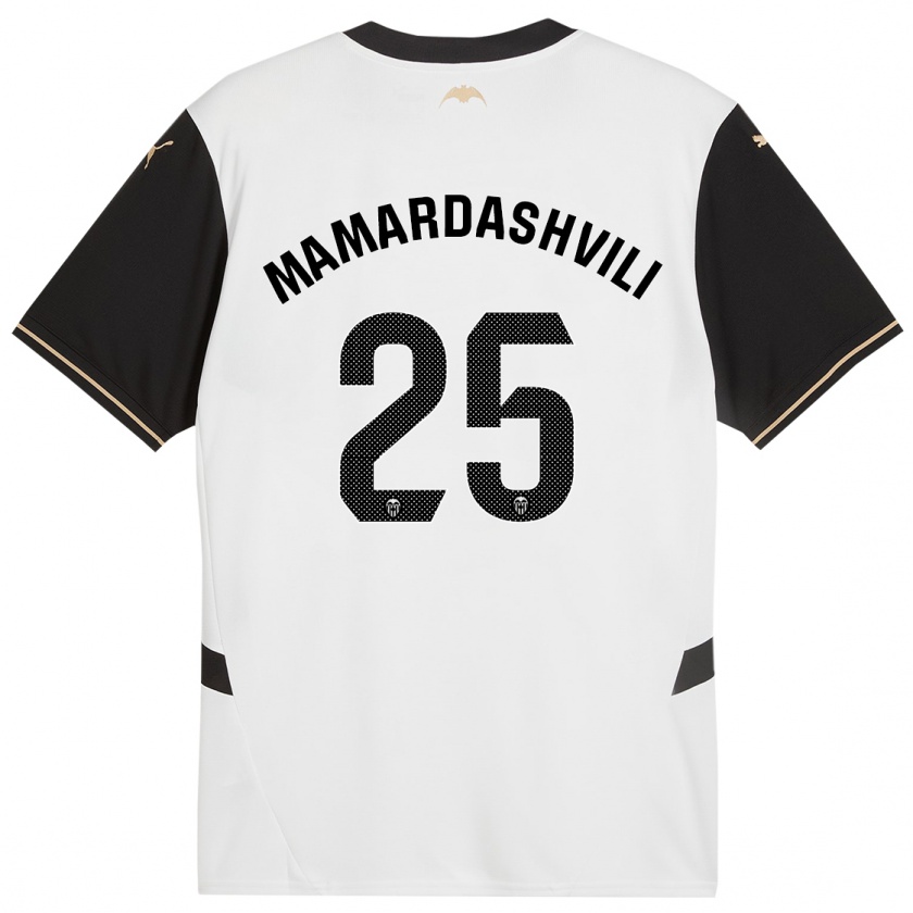 Kandiny Enfant Maillot Giorgi Mamardashvili #25 Blanc Noir Tenues Domicile 2024/25 T-Shirt